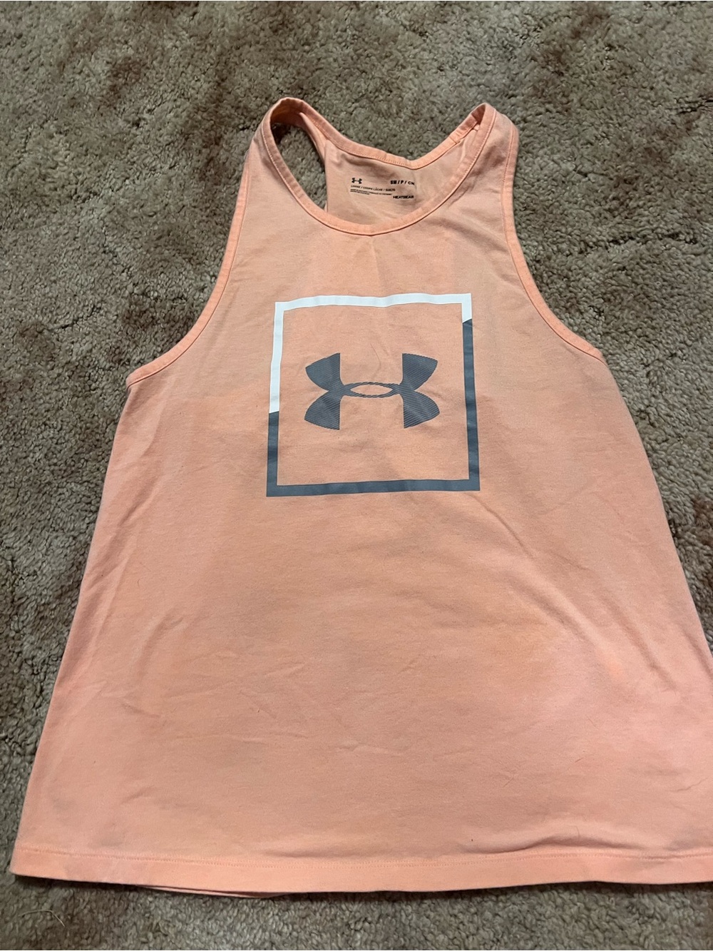 Under Armour Peach Tank Top with Gray Logo